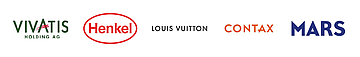 Logos (f.l.t.r.): Vivatis, Henkel, Louis Vuitton, Contax, Mars