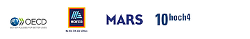Logos (f. l. t. r.): OECD, HOFER, Mars, 10hoch4 Energiesysteme